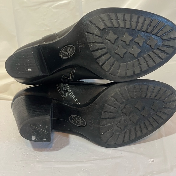 Sofft Noreen Black Leather Studded Harness Heeled Ankle Cowboy‎ Boot - Picture 10 of 15